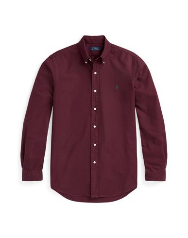 Polo Ralph Lauren Man Shirt Burgundy Size Xxl Cotton In Red