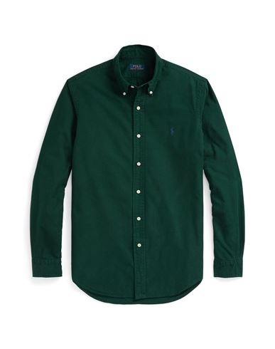 Polo Ralph Lauren Man Shirt Dark Green Size Xxl Cotton