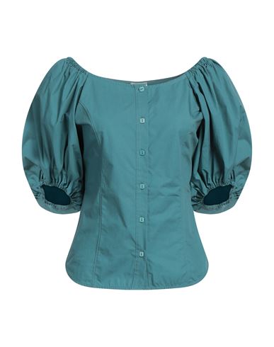 Milva Mi Woman Shirt Deep Jade Size L Cotton, Elastane In Green