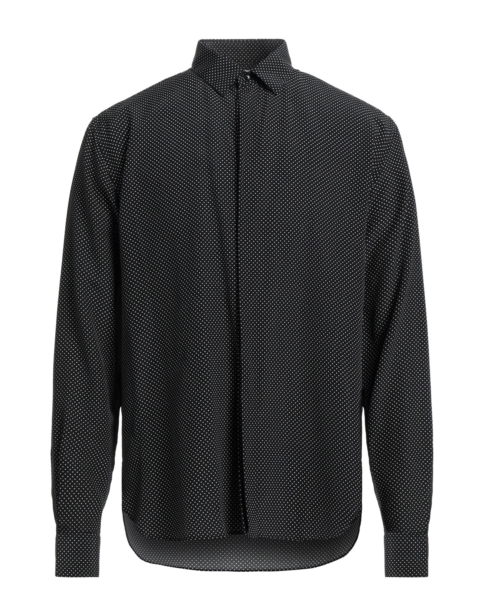 Saint Laurent Polka-dot Silk-crepe Shirt In Black