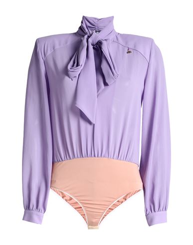 Shop Divedivine Woman Bodysuit Lilac Size 8 Polyester In Purple