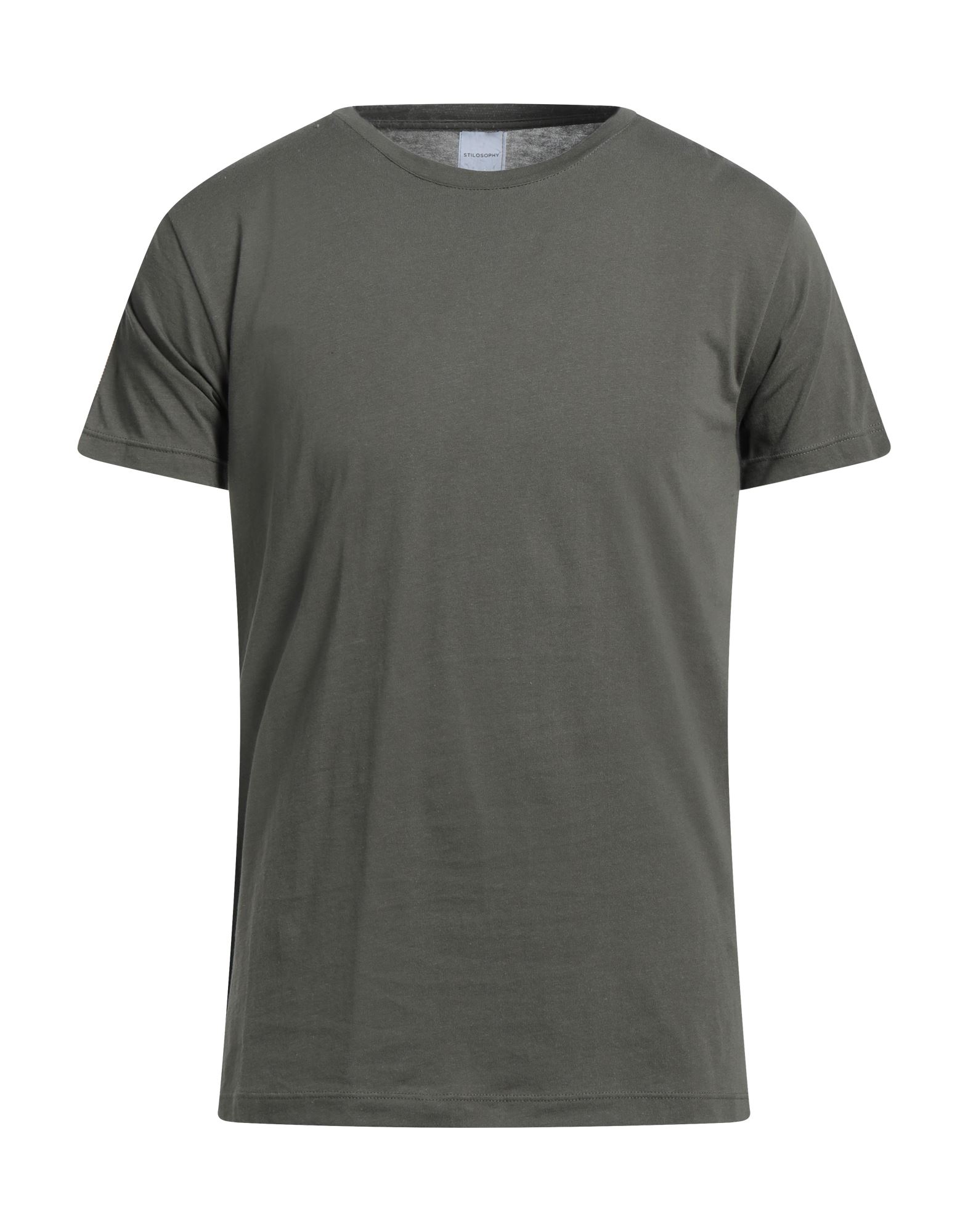 Shop Stilosophy Man T-shirt Military Green Size L Cotton