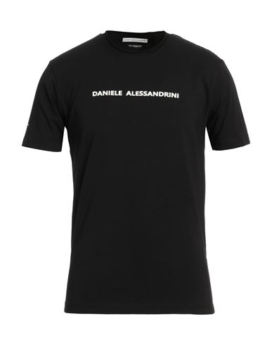 Grey Daniele Alessandrini Man T-shirt Black Size M Cotton, Elastane