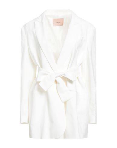 Twinset Woman Blazer Ivory Size 10 Viscose, Linen
