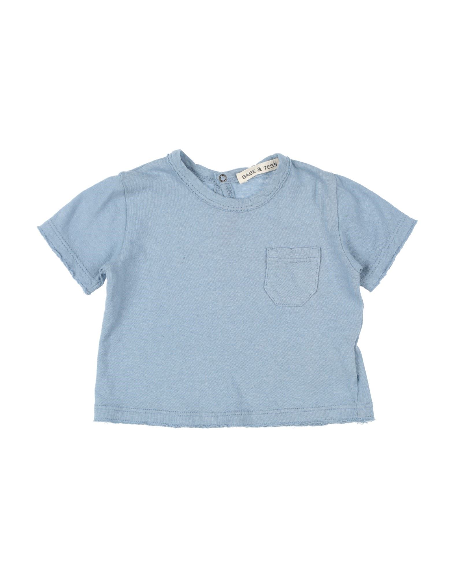 Babe And Tess Kids' Babe & Tess Newborn Boy T-shirt Pastel Blue Size 3 Cotton, Linen