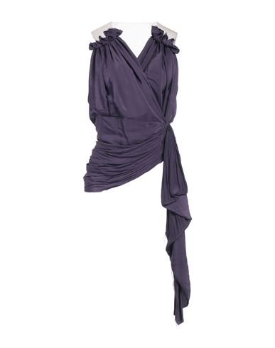 Shop Lanvin Woman Top Dark Purple Size 6 Polyester