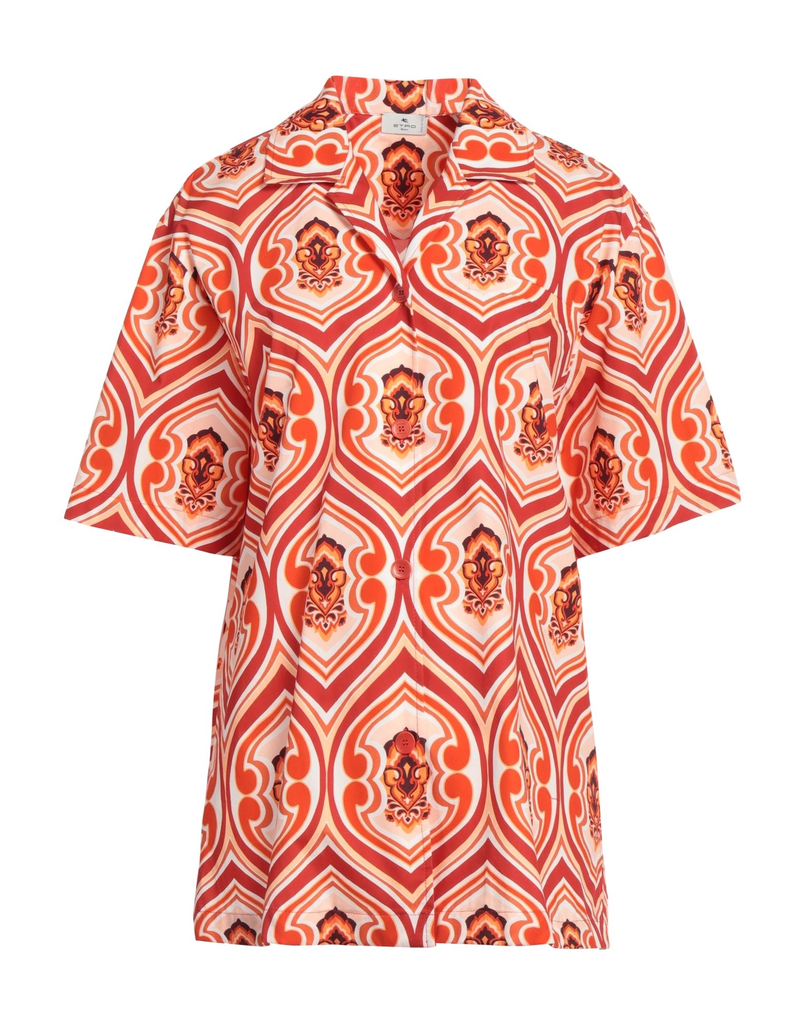 Shop Etro Woman Shirt Orange Size 6 Cotton
