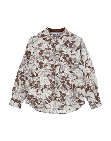 Berna Babies'  Toddler Boy Shirt Cocoa Size 6 Linen, Cotton, Polyester In Brown