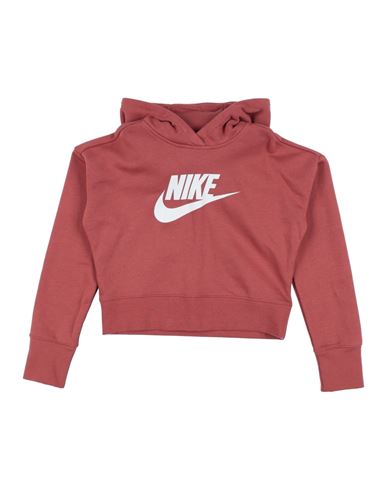 Nike Babies'  G Nsw Club Ft Crop Hoodie Hbr Toddler Girl Sweatshirt Pastel Pink Size 6 Cotton, Polyester, Ela