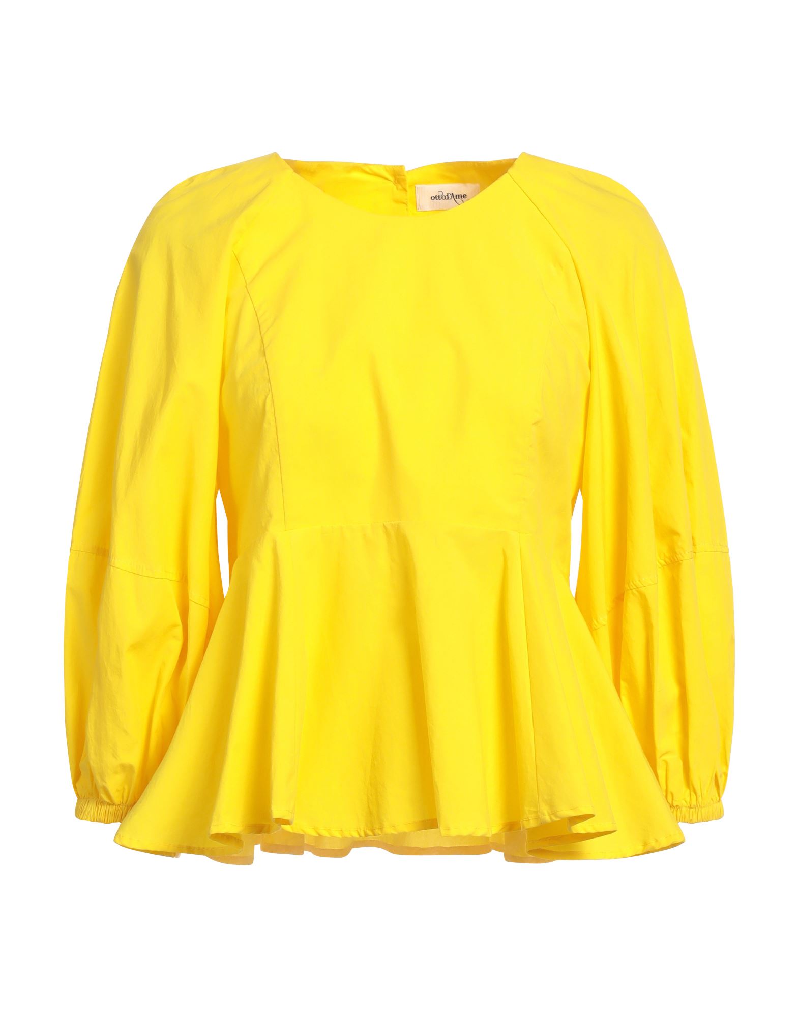 Shop Ottod'ame Woman Top Yellow Size 6 Cotton