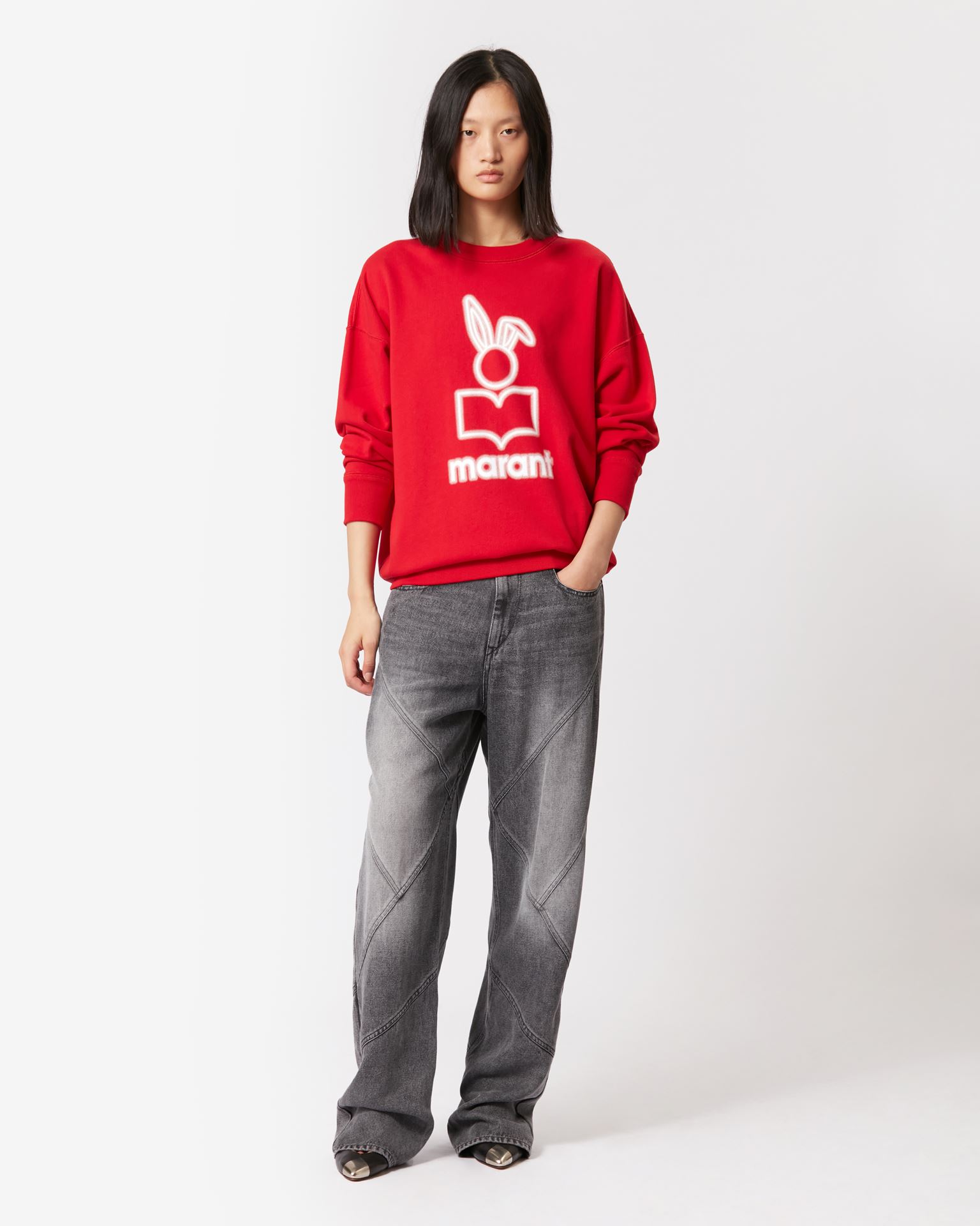 Isabel Marant Étoile, Baumwoll-sweatshirt Mindy Mit Logo - Damen - Rot