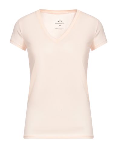 Armani Exchange Woman T-shirt Apricot Size Xl Pima Cotton In Neutral