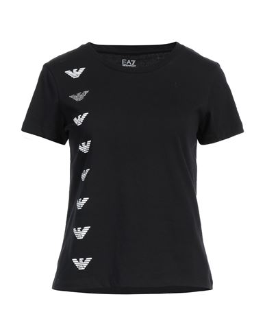 Ea7 Woman T-shirt Black Size M Cotton