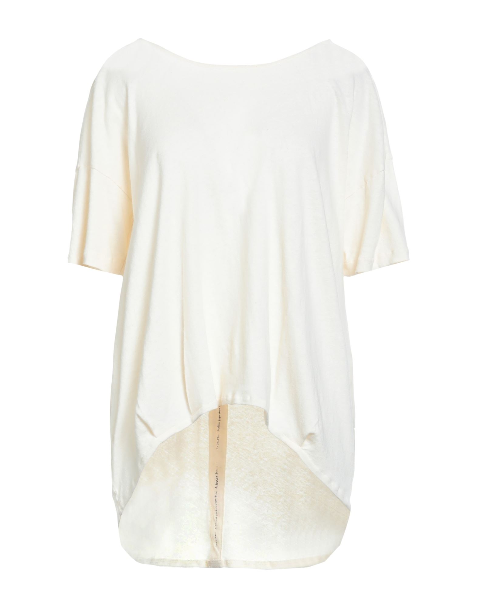 Shop Alessia Santi Woman T-shirt Ivory Size 6 Cotton, Linen In White