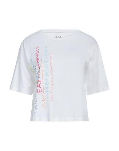 Ea7 Woman T-shirt White Size Xl Cotton