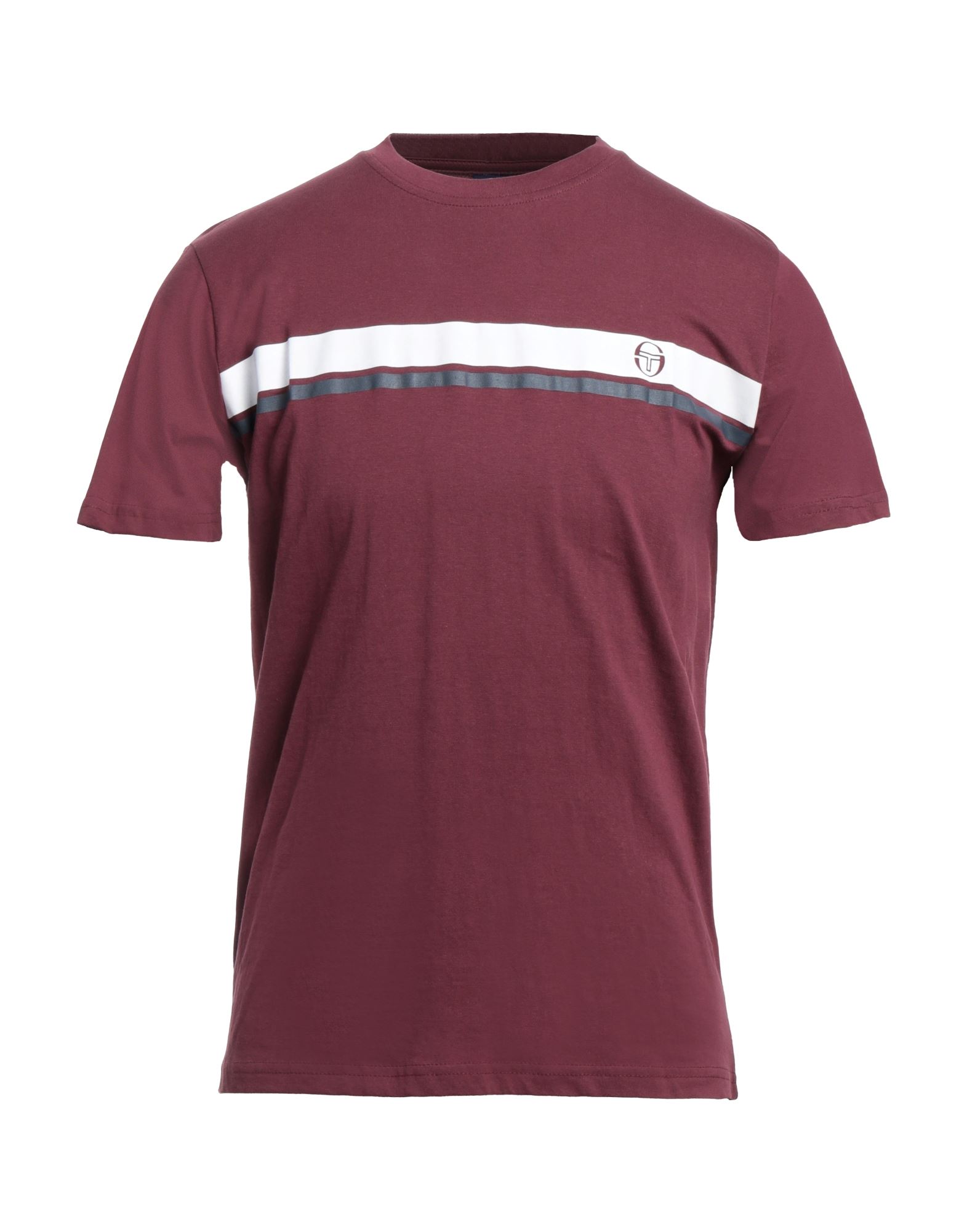 Sergio Tacchini Man T-shirt Burgundy Size Xl Cotton In Red