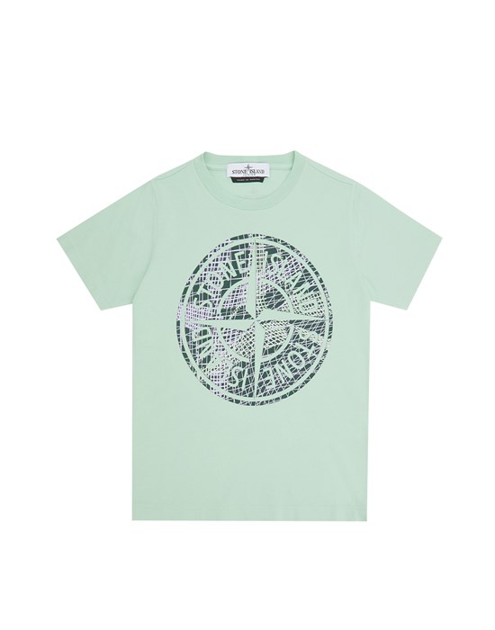STONE ISLAND JUNIOR 21072 ‘CAMO ONE' PRINT  Short sleeve t-shirt Man Light Green