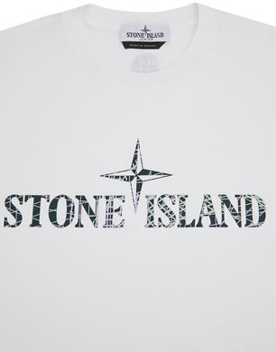 Stone island t shirt logo hot sale in middle