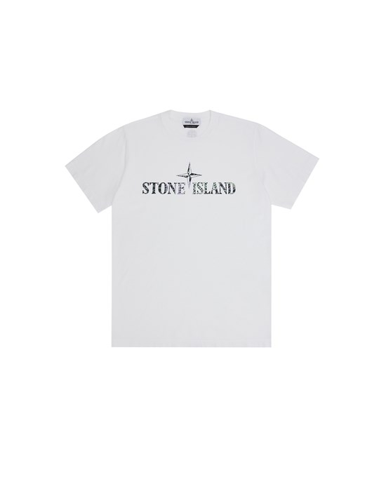 STONE ISLAND JUNIOR 21073 ’CAMO TWO’ PRINT T-SHIRT A MANICHE CORTE Uomo Bianco