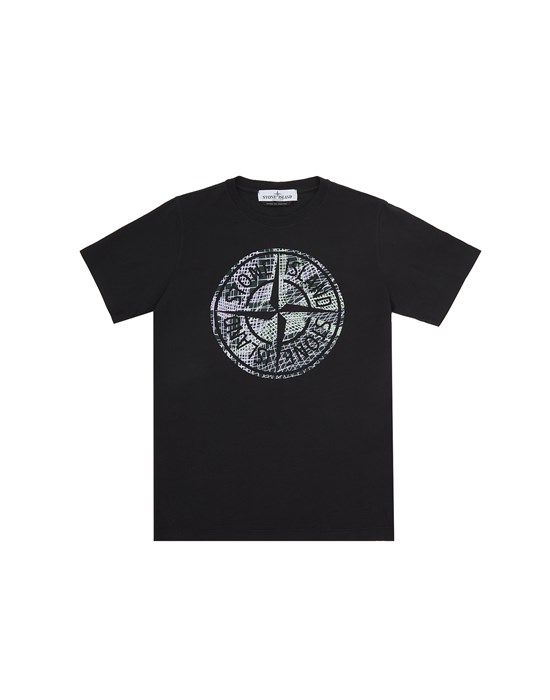 STONE ISLAND JUNIOR 21072 ‘CAMO ONE' PRINT  Short sleeve t-shirt Man Black