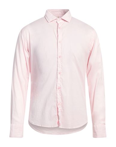 Panama Man Shirt Light Pink Size L Cotton, Elastane