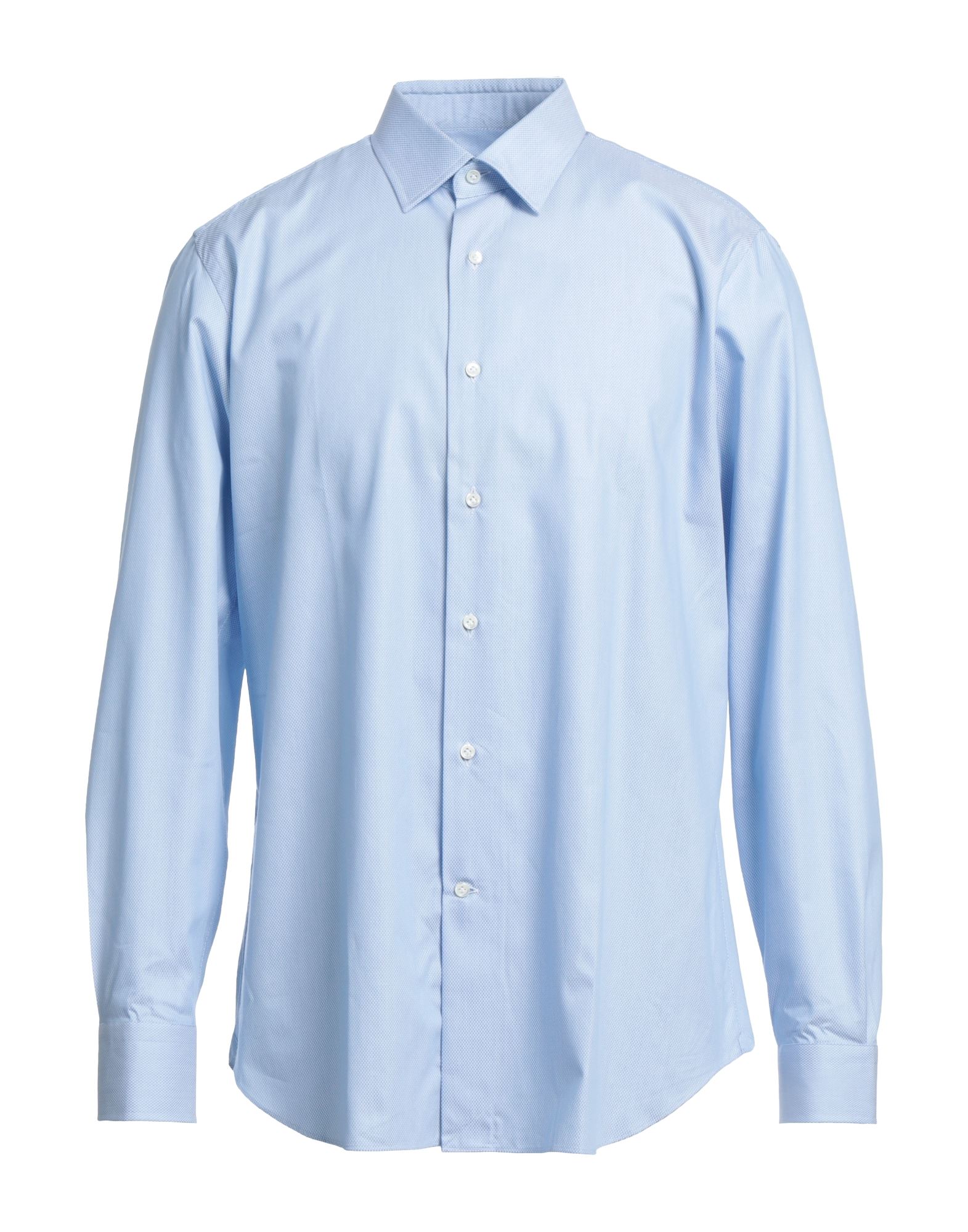 Shop Raf Moore Man Shirt Sky Blue Size 17 ½ Cotton