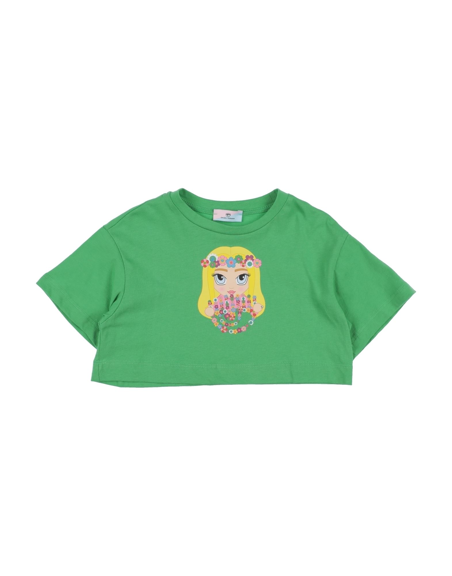 Chiara Ferragni Kids'  T-shirts In Green