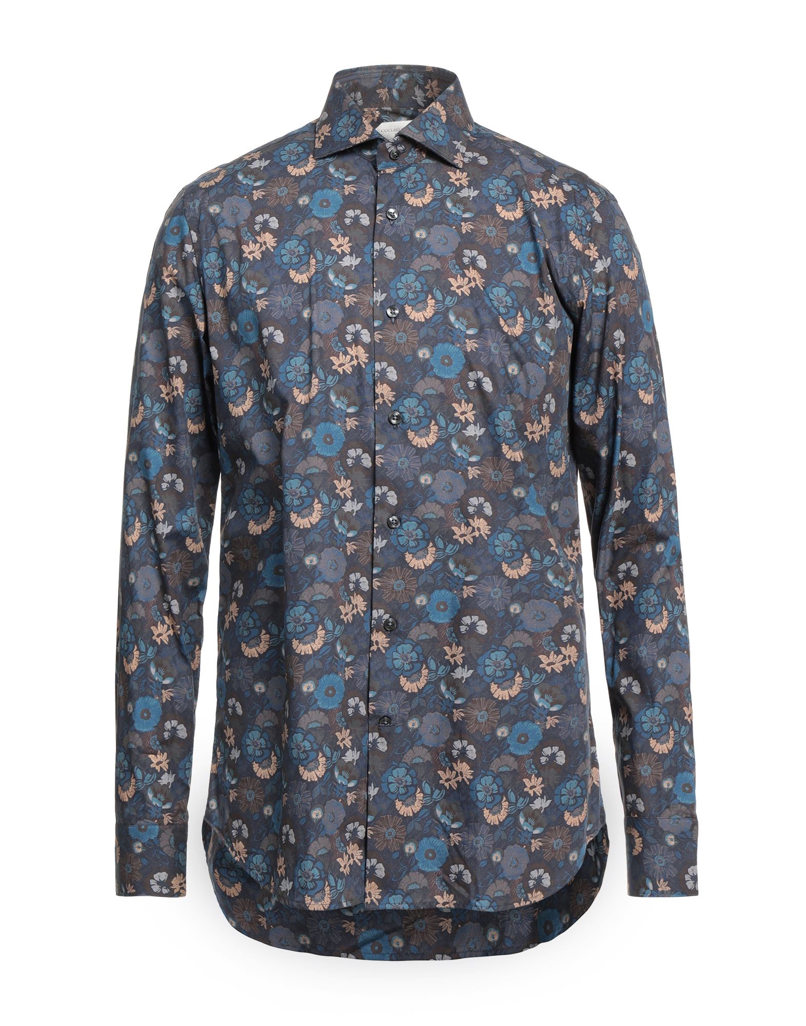 Shop Guglielminotti Man Shirt Midnight Blue Size 16 ½ Cotton