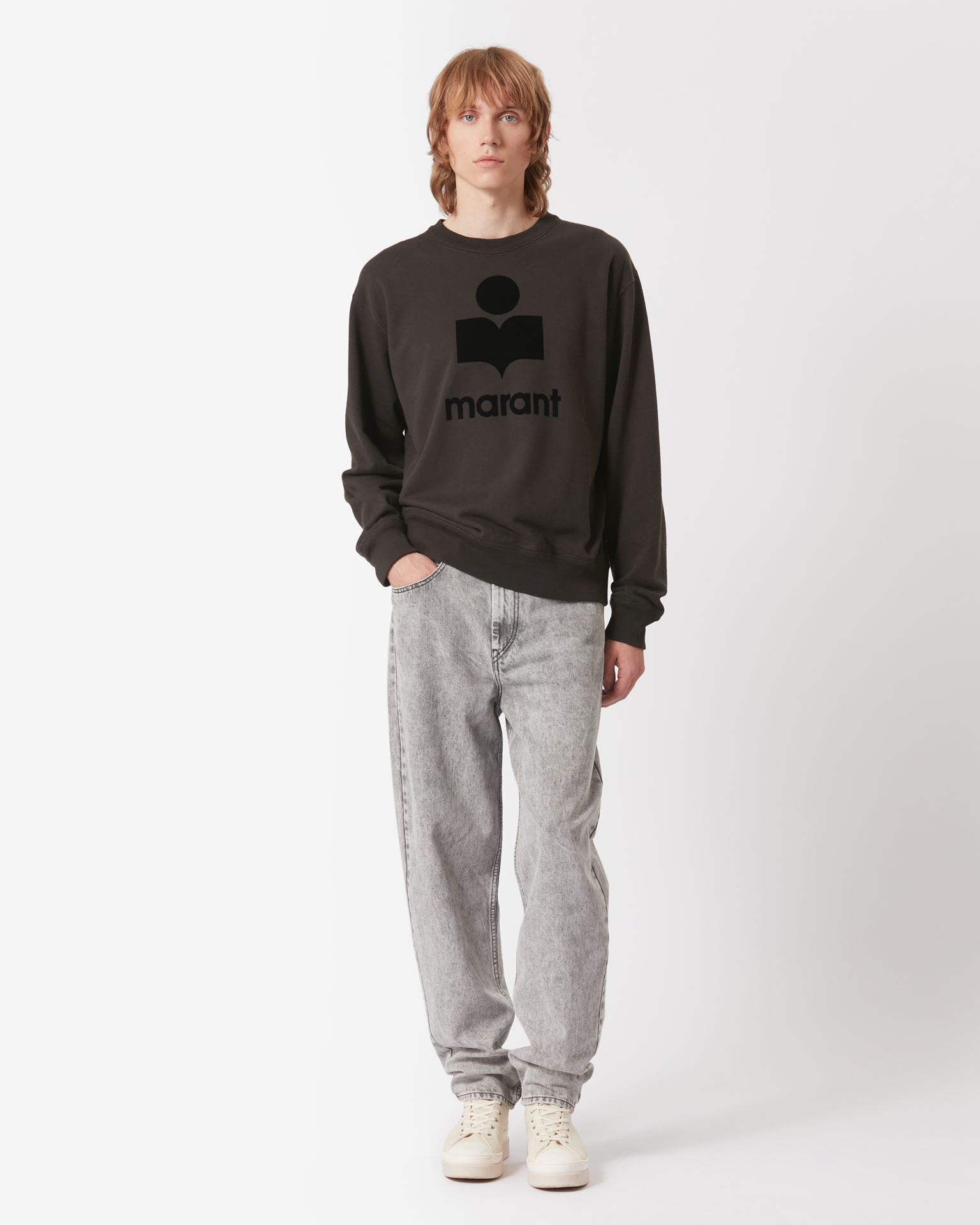 Isabel Marant, Mikoy Logo Cotton Sweatshirt - Men - Grey
