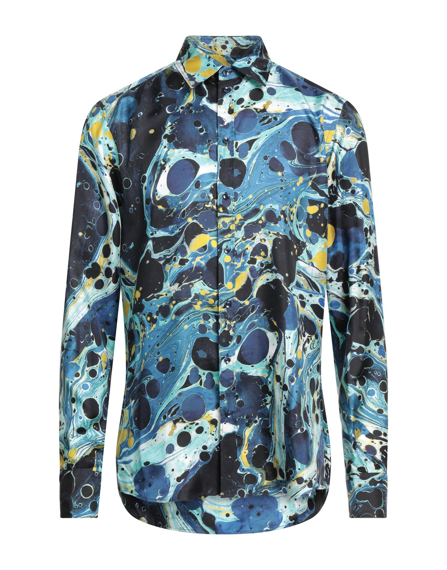 Shop Dolce & Gabbana Man Shirt Slate Blue Size 16 Silk
