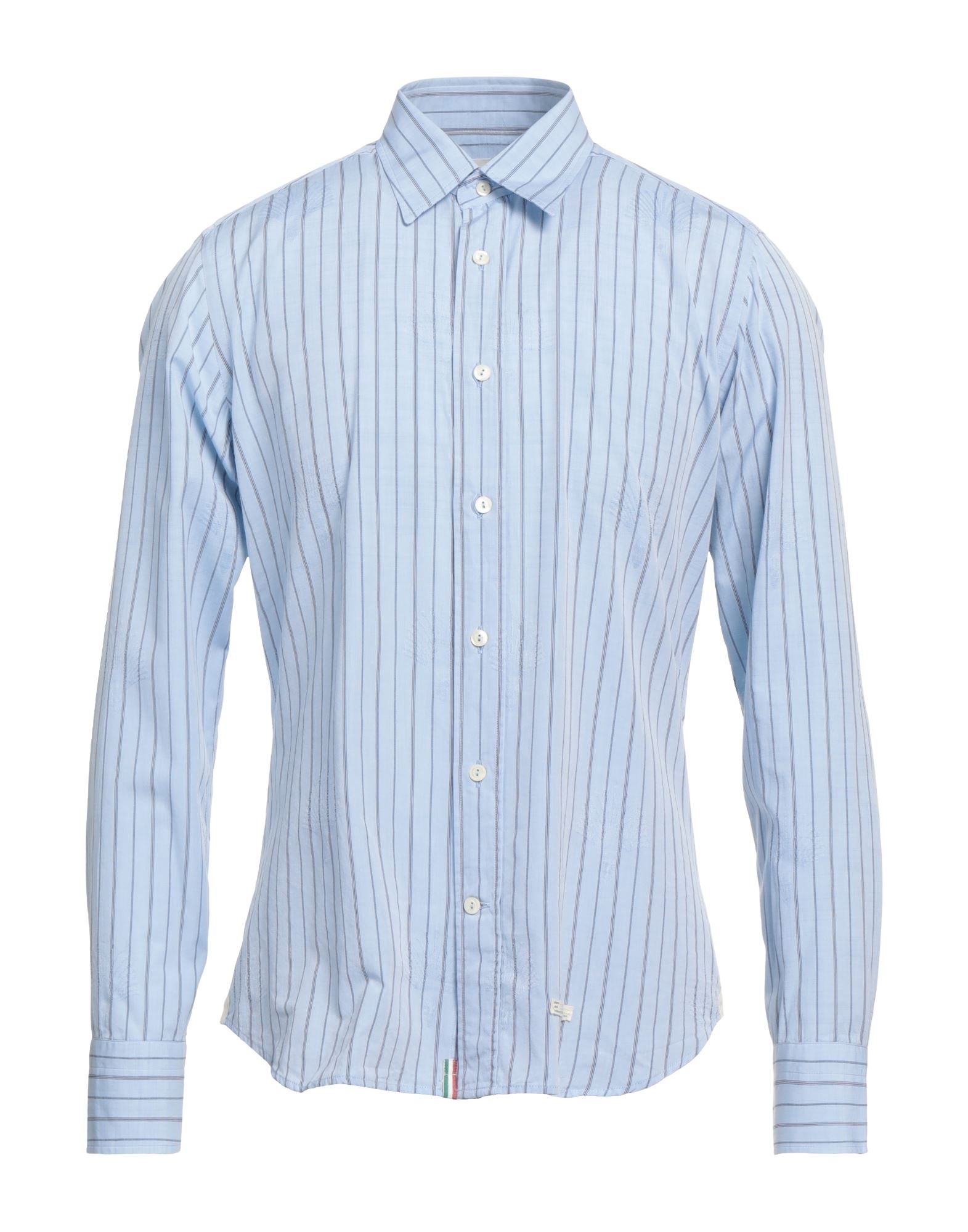 Shop Tintoria Mattei 954 Man Shirt Sky Blue Size 16 Cotton
