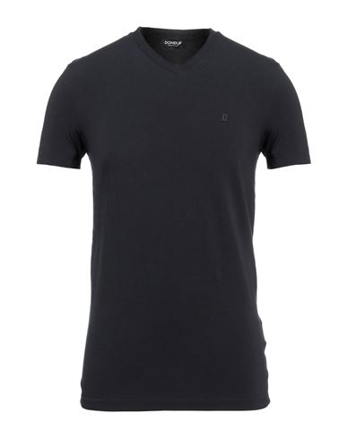 Shop Dondup Man T-shirt Navy Blue Size M Cotton, Elastane