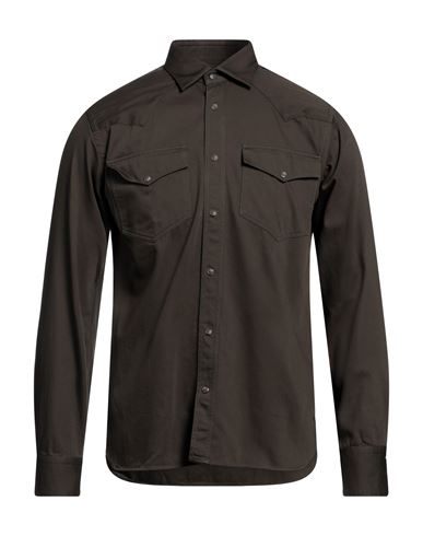 Shop Xacus Man Denim Shirt Military Green Size 15 ¾ Cotton