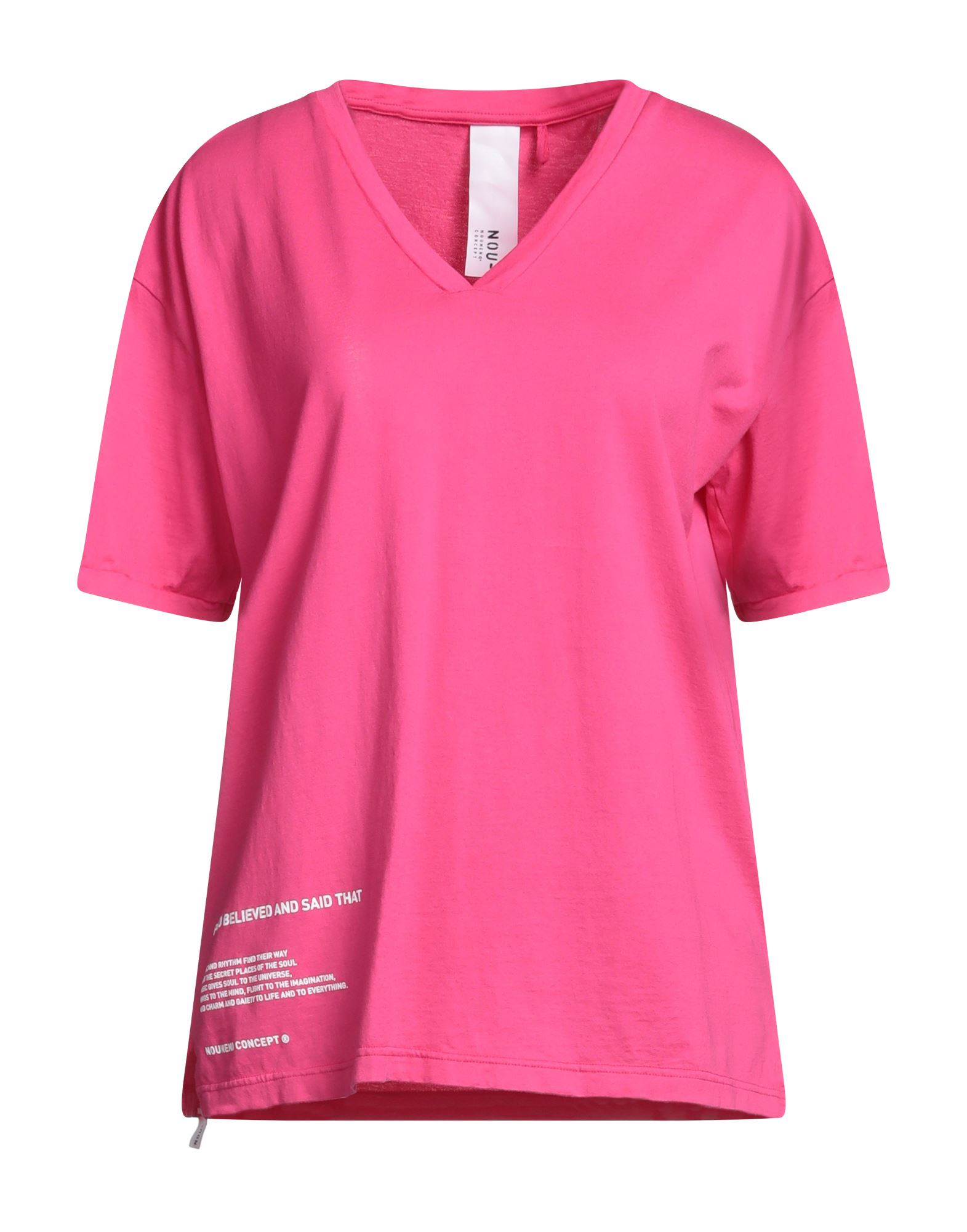 Shop Noumeno Concept Woman T-shirt Fuchsia Size Xs Cotton In Pink