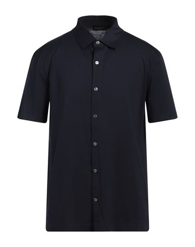 Roberto Collina Man Shirt Navy Size 42 Cotton In Blue