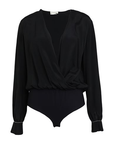 Anna Molinari Woman Bodysuit Black Size 2 Acetate, Silk, Polyamide, Elastane, Brass
