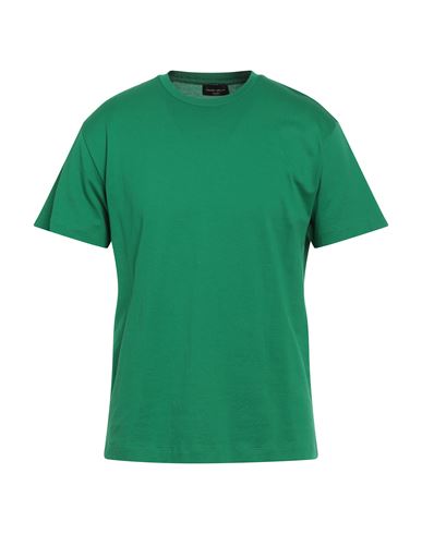Roberto Collina Man T-shirt Green Size 36 Cotton