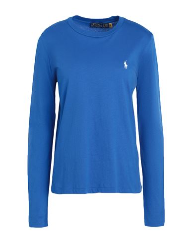 Polo Ralph Lauren Woman T-shirt Bright Blue Size L Cotton