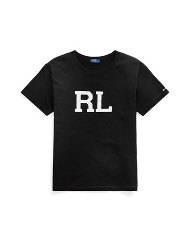 Polo Ralph Lauren Rl Logo Jersey Tee Woman T-shirt Black Size Xl Cotton