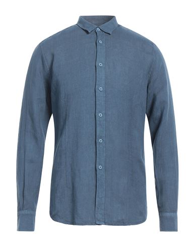 Daniele Alessandrini Homme Man Shirt Midnight Blue Size 15 ¾ Linen