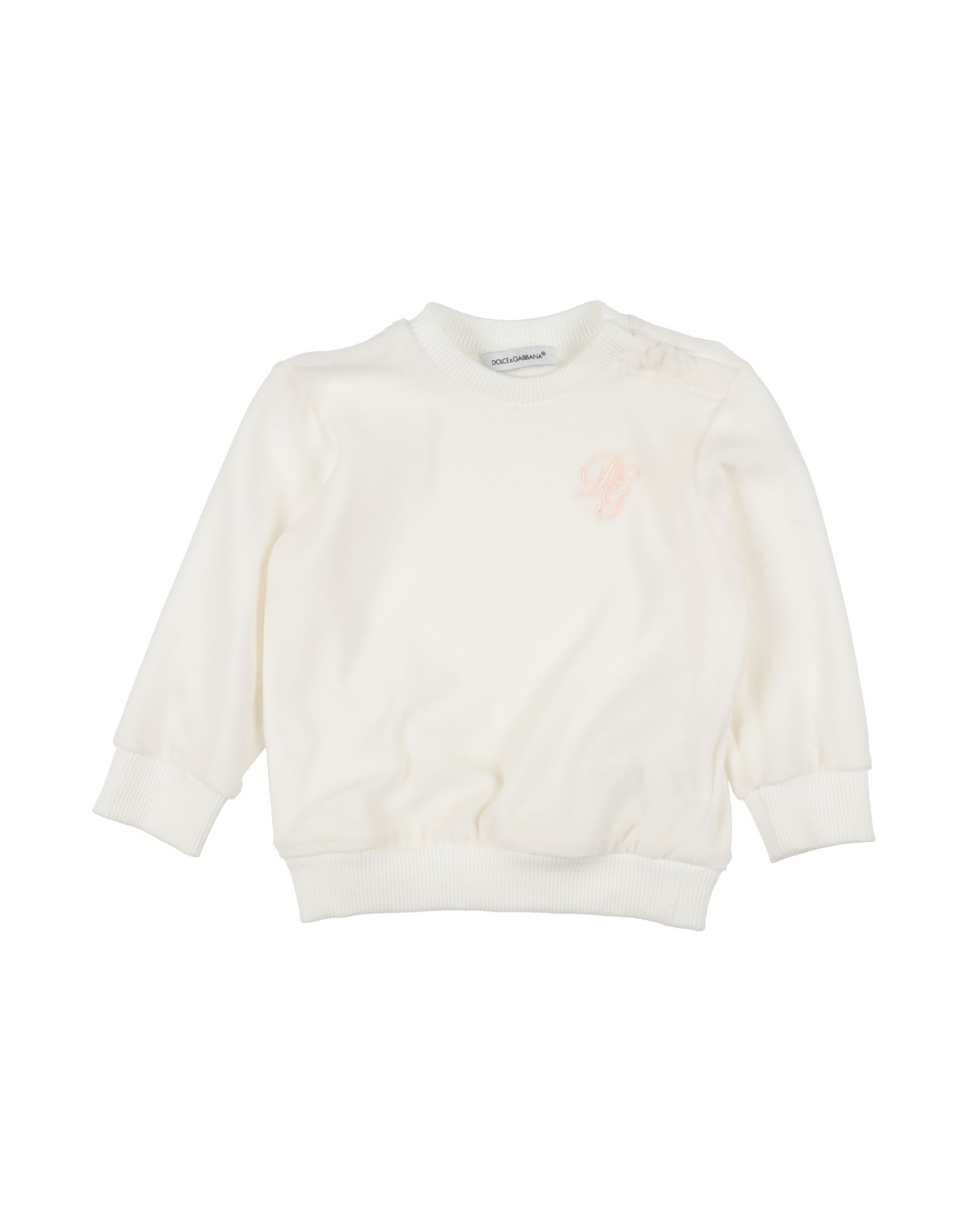Dolce & Gabbana Newborn Boy Sweatshirt Ivory Size 0 Cotton, Polyamide In Ivory
