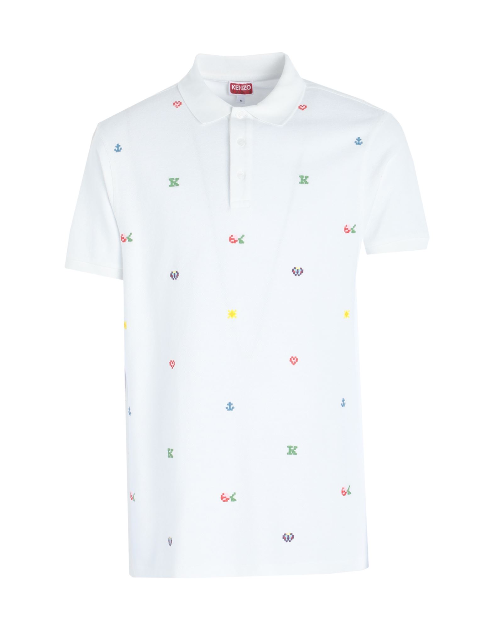 Shop Kenzo Man Polo Shirt White Size Xl Organic Cotton