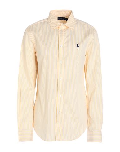 Polo Ralph Lauren Woman Shirt Light Yellow Size 8 Cotton