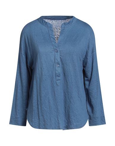 Majestic Filatures Woman T-shirt Blue Size 0 Linen, Elastane