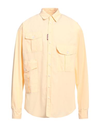 Shop Dsquared2 Man Shirt Apricot Size 38 Cotton, Polyester In Orange