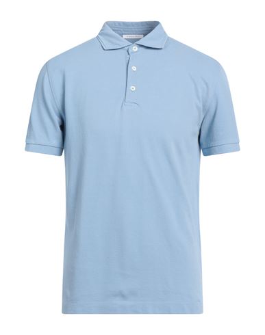 Simon Gray. Man Polo Shirt Pastel Blue Size L Pima Cotton