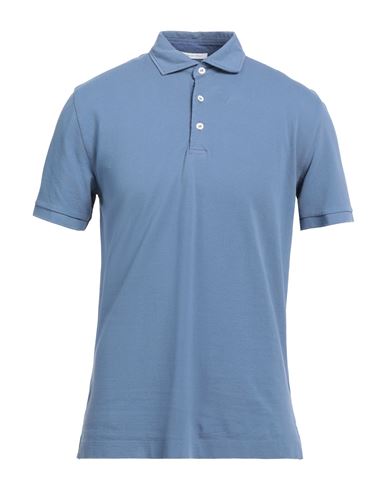 Simon Gray. Man Polo Shirt Slate Blue Size L Pima Cotton