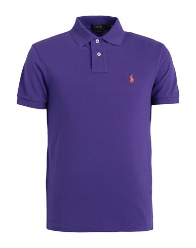 Shop Polo Ralph Lauren Man Polo Shirt Purple Size S Cotton