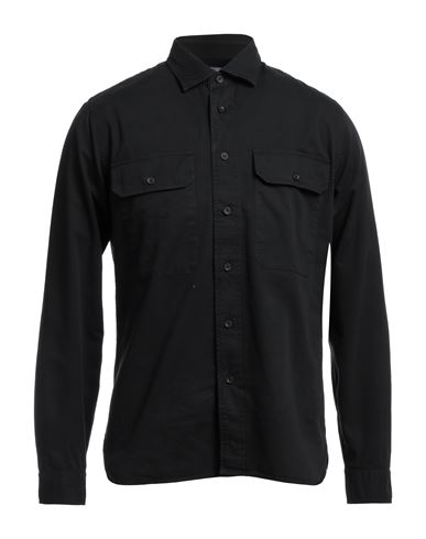 Shop Xacus Man Shirt Black Size 16 Cotton
