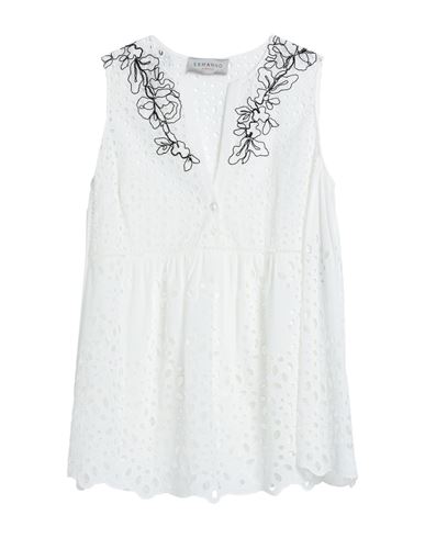 Ermanno Firenze Woman Top White Size 4 Cotton, Polyester